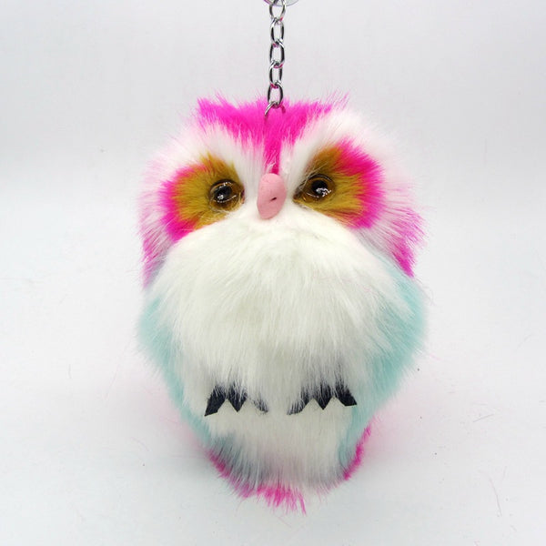 Cute Fluffy Owl Keychain