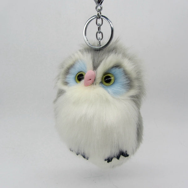 Cute Fluffy Owl Keychain
