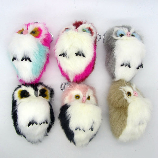 Cute Fluffy Owl Keychain
