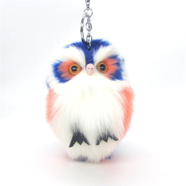 Cute Fluffy Owl Keychain
