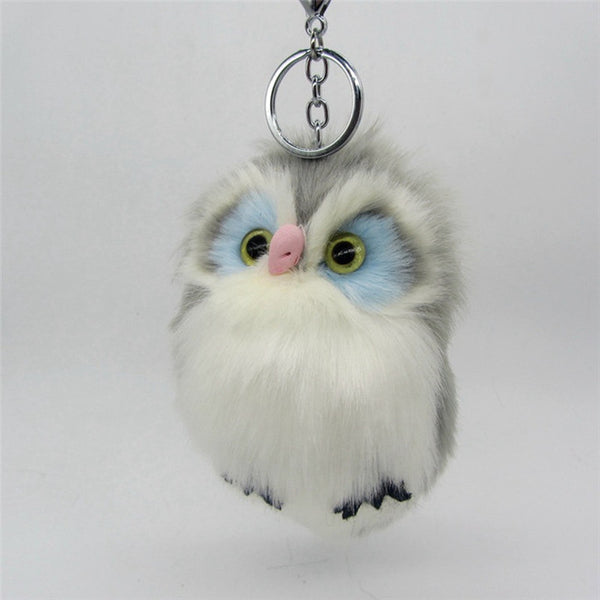 Cute Fluffy Owl Keychain