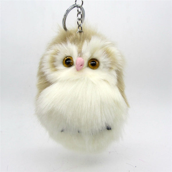Cute Fluffy Owl Keychain