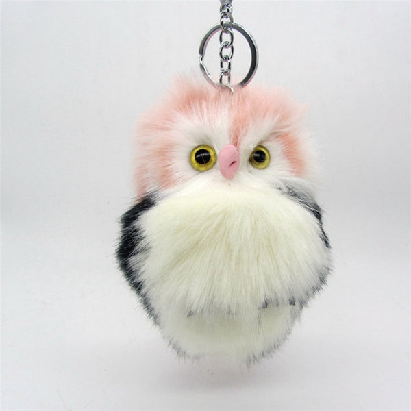 Cute Fluffy Owl Keychain