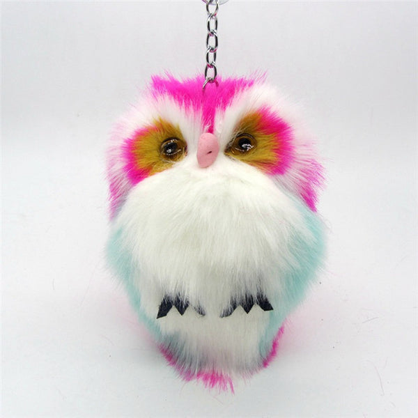 Cute Fluffy Owl Keychain