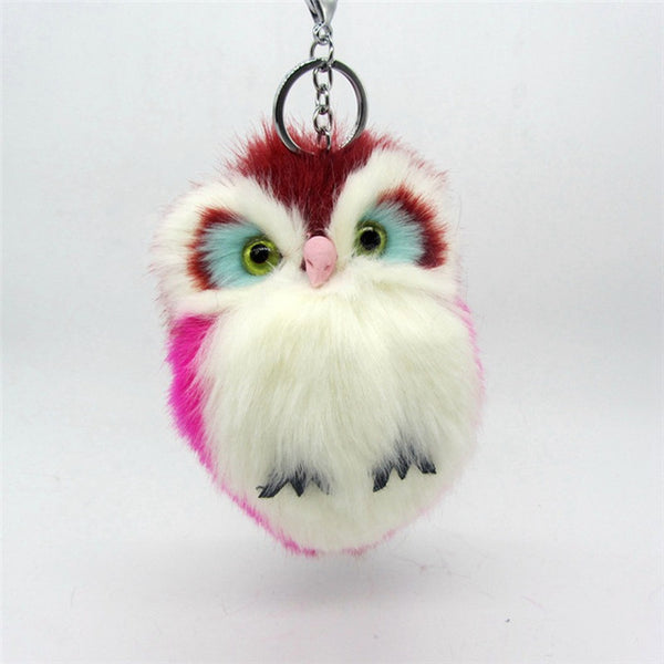 Cute Fluffy Owl Keychain