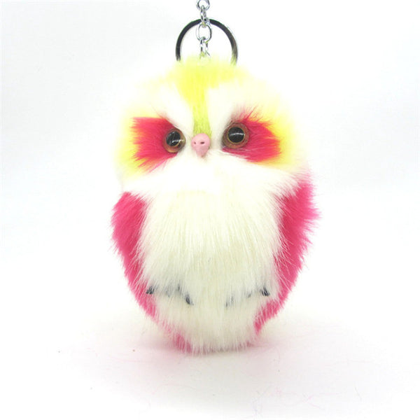 Cute Fluffy Owl Keychain